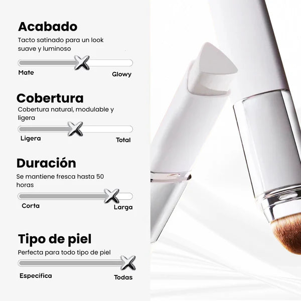 Base de maquillaje 2 en 1 con brocha integrada